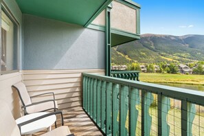 Private balcony with seating area.