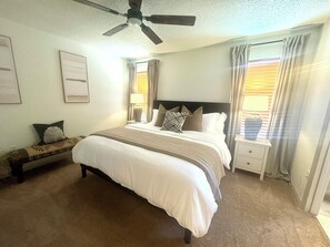 master bedroom with brand neww furniture - king bed