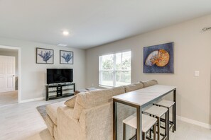 Living Room | Central Air Conditioning & Heat | Single-Story Home