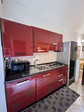 Large bright kitchen, well equipped with all the comforts of appliances.