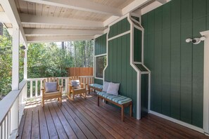 Enjoy morning coffee or evening beverage right outside your front door