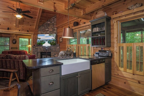 Kitchen into Living Area