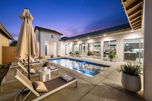 Heated saltwater pool and hot tub