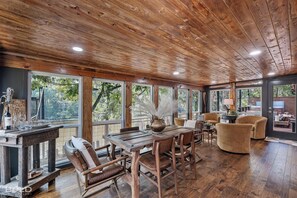 You'll feel like you're in a treehouse with stunning views of the trees and hanging Spanish Moss right over the water.