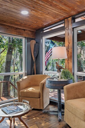 The Whiskey Barrel has a cool vibe and one of the best views on Caddo Lake! 