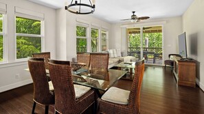 Pili Mai Resort at Poipu #15B - Dining Room & Living Room - Parrish Kauai