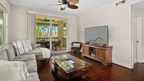 Pili Mai Resort at Poipu #15B - Living Room & Lanai - Parrish Kauai