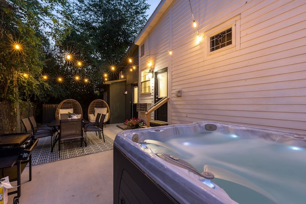 Beautiful and comfortable patio for evening enjoyment.