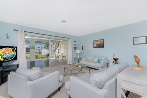 Living Room with Rear Yard/ Large Sliding Door
