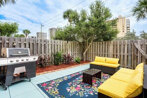Townhome Exterior | Furnished Patio | Gas Grill