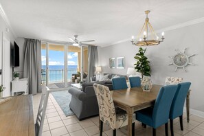 Open Concept Dining, Living Area, Work Desk
