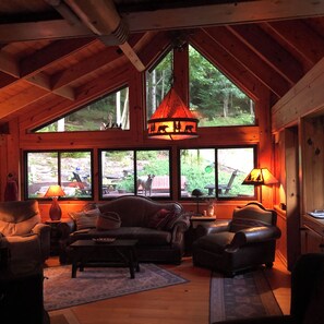 Living room facing patio