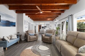This space is perfect for gathering and enjoying friends and family