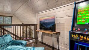 Loft game room for a bit of nostalgia fun