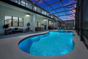 Private Pool Area at Twilight