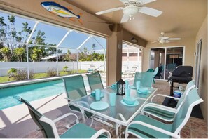 Outdoor Dining in screened in Lanai