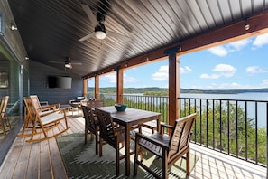 Outdoor Dining + TV + Blackstone Griddle on the back deck