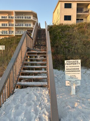 Guest only beach is just steps from your door. 