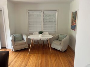 Dining area in living room