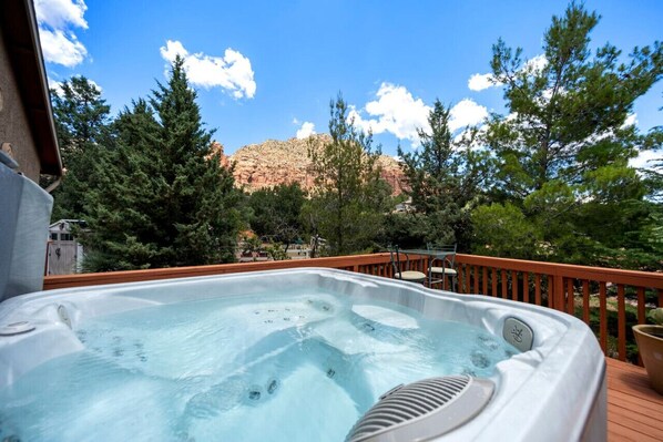 Relax in the hot tub after a day of exploring Sedona!