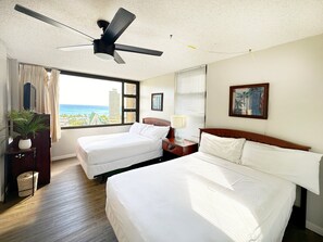 Your bedroom has 2 full-size beds, plus a beautiful ocean view.