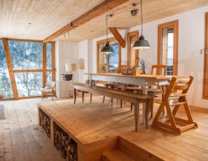 Living area with an open kitchen