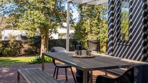 Outside Dinning Area & Pergola is a louver open/close at your leisure. 