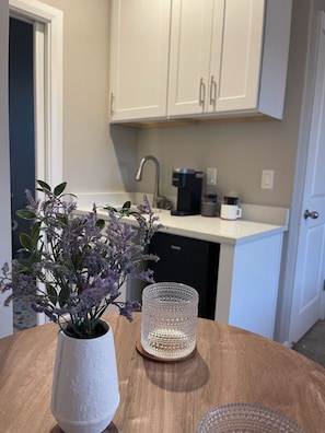 Complimentary Coffee, Water Bottles