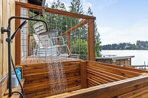 Take in lake views in our recently added outdoor shower
