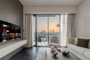 Another angle of the living area with the view