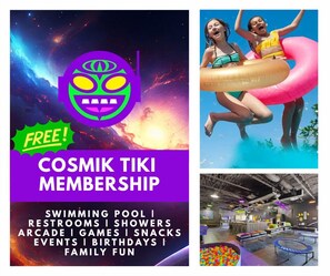 Enjoy free access to Cosmik Tiki in Cocoa Beach— completely free, no membership needed!