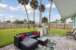 Relax and unwind in our cozy outdoor seating area—perfect for morning coffee, evening cocktails, or simply soaking in the fresh air!