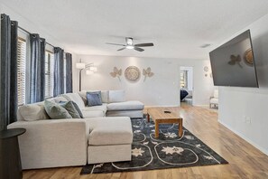 Movie night is perfect with this lounging couch