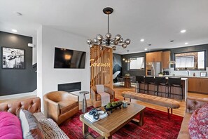 Spacious, open floor plan. Living Room with Smart TV