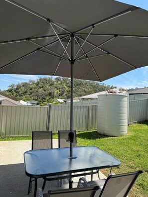 Outdoor under cover seating area