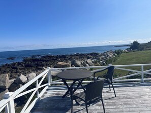 Corner of wraparound deck, facing ocean