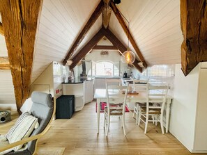 View into the open kitchen