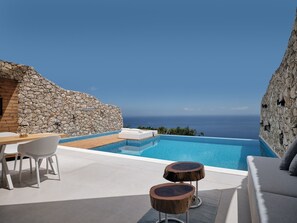 Thrilling Zakynthos Villa | Villa Rufus | 1 Bedroom | Breathtaking Sea Views | Spacious Furnished Sun Terrace | Private Outdoor Pool | Shaded Outdoor Dining Area | Agios Nikolaos