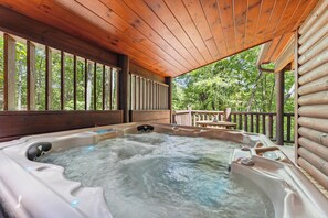 Large, private hot tub