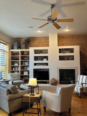 Living room gas fireplace