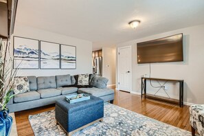 Main level living area with Smart TV.