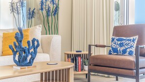 Close up of the stylish furnishing in the living room.