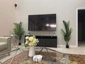 75” TV in living room
