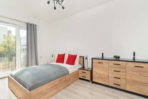 Bedroom with double bed.