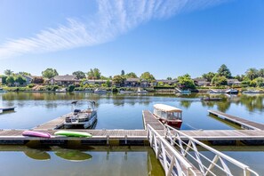 Gorgeous view of the neighborhood private boat dock just off the home