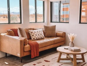 Cozy leather couch