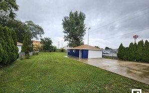 Garage and Backyard