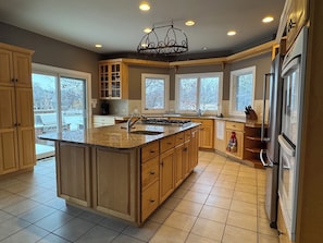 Large kitchen for cooking and entertaining