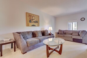 Living Room | Single-Story Townhome | Self Check-In