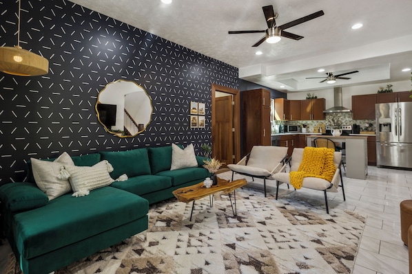 Gorgeous living room with comfort in mind